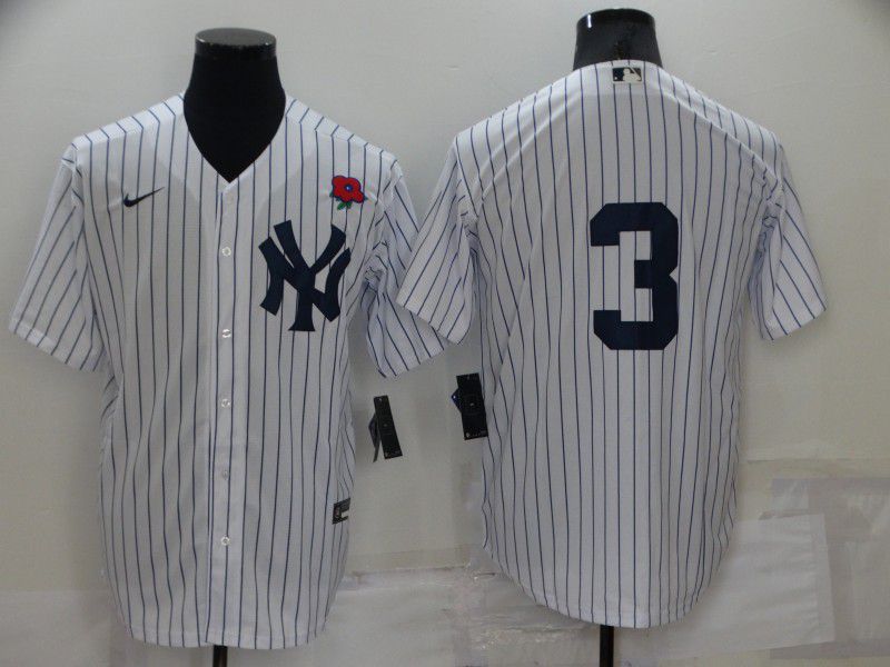 Men New York Yankees #3 No Name White Strip Game 2022 Nike MLB Jersey->new york yankees->MLB Jersey